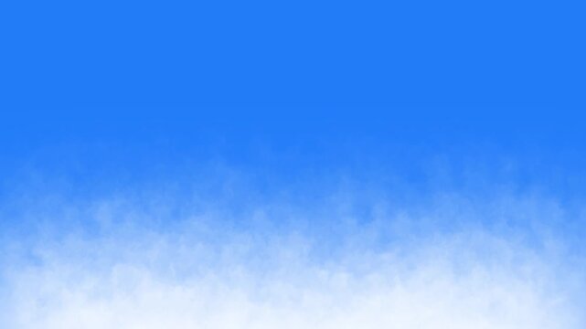 Animated white clouds rising on solid blue chroma key backdrop, Elegant fog overlays for smooth video transition, Atmospheric motion, cinematic depth, great detail visuals, 4k video.
