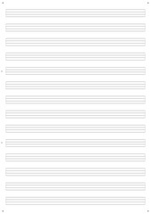 Fototapeta premium Blank template for writing bass guitar notes on lined paper 
