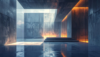 Fototapeta premium Fine-art minimalist architectural study. Intentional camera movement
