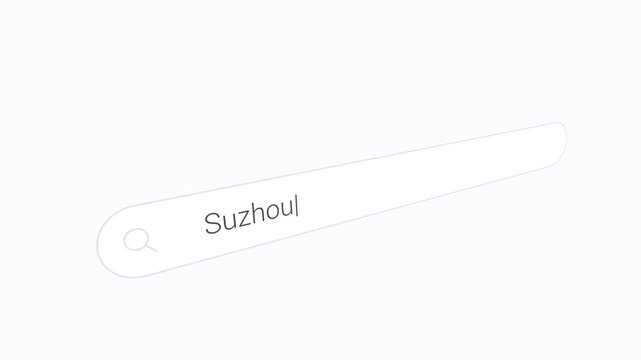 Keying Suzhou Into the Search Bar - Close Up