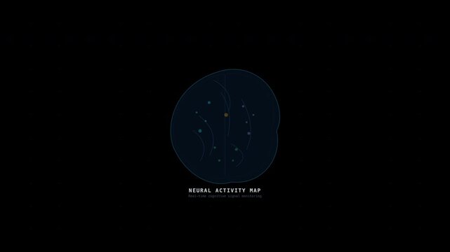Neural activity map showcasing brain structure perfect for scientific presentations, educational materials, medical articles, and neuroscience research publications.