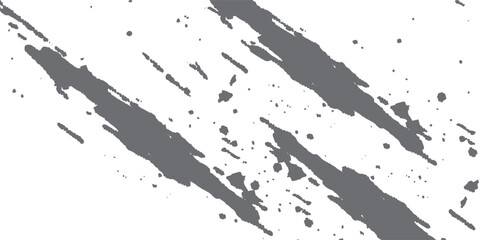 Obraz premium Textured grey paint splatters and brush strokes on a white background abstract grunge pattern black chalk