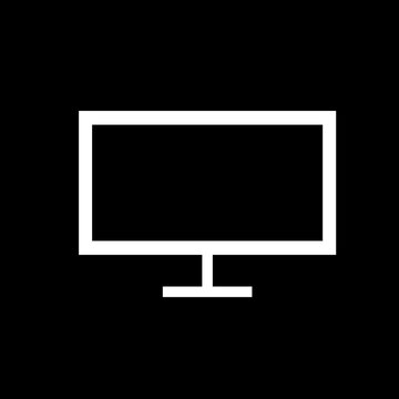 Vector image of furniture, TV, black and white picture