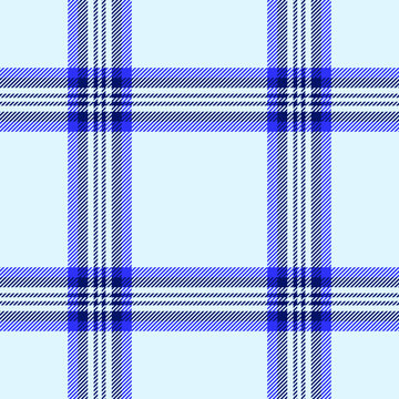 Ragged texture fabric vector, handkerchief seamless pattern plaid. Warp tartan background check textile in blue and light colors.