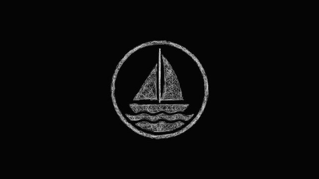 Sketch sailing icon animation - smooth progressive reveal