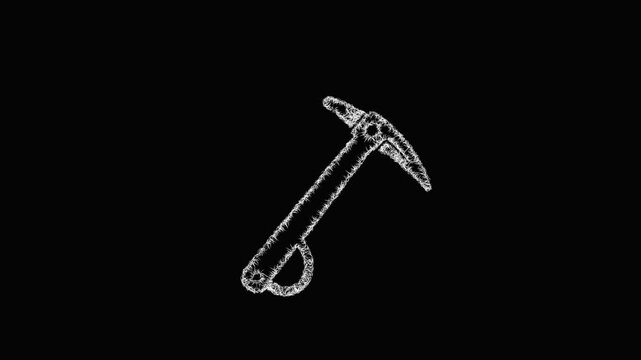 Sketch ice axe icon animation - smooth progressive reveal