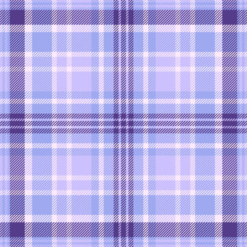 Micro fabric tartan check, satin seamless plaid textile. Cosy background pattern texture vector in blue and light colors.