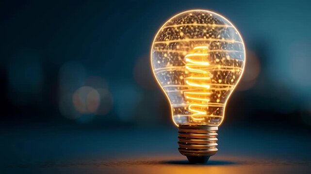 Glowing light bulb filled with digital network lines and stars, symbolizing a spark of innovation