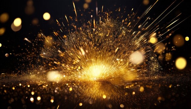 A Gold Explosion With A Lot Of Sparkles