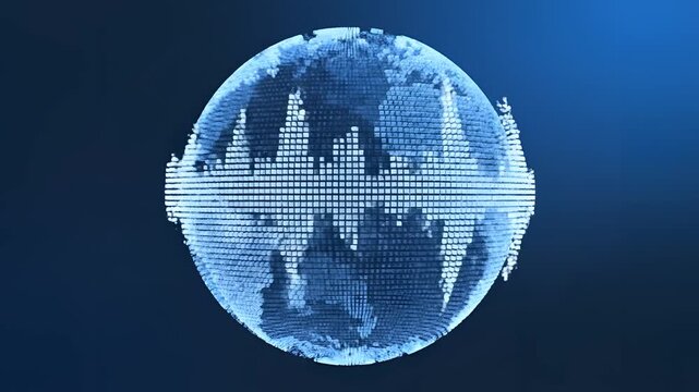 Digital Globe with Data Visualization and Network Connections.
