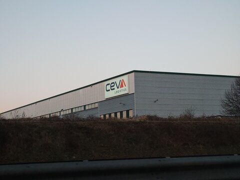 Prague,Czech Republic-April 2 2026: CEVA Logistics distribution center in Prague modern supply chain infrastructure