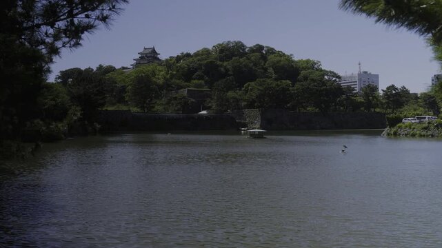 「和歌山城の岡口門前の大堀」和歌山県和歌山市 Okaguchi Gate Front Moat at Wakayama Castle, Wakayama City, Japan