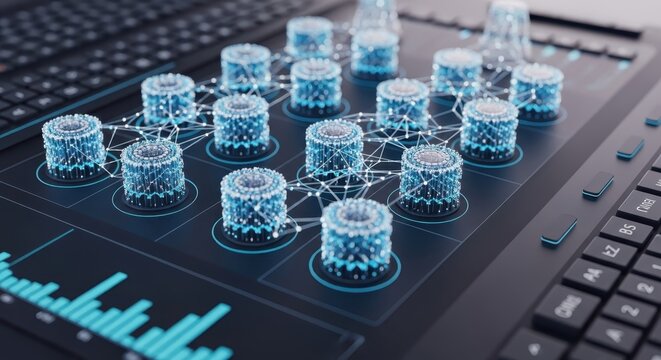 Abstract Digital Network Representing Quantum Optimization Technology and Data Connections