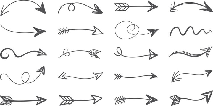 Seamless pattern of hand drawn vector arrows and flying bird silhouettes in a creative nature design collection sketch