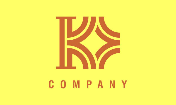 K Letter Logo Vector Design with Star Ornament
