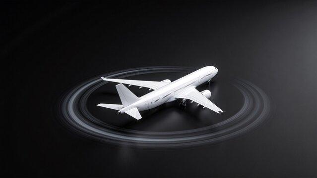 White airplane on dark surface