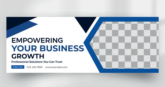 Corporate business growth banner template with skyscraper building