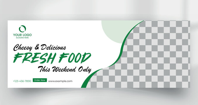 Fresh green salad food banner template for healthy lifestyle
