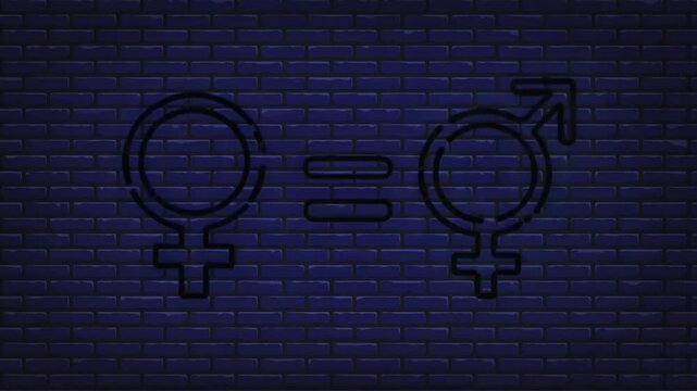 Sign of man equal to woman. Gender equality.