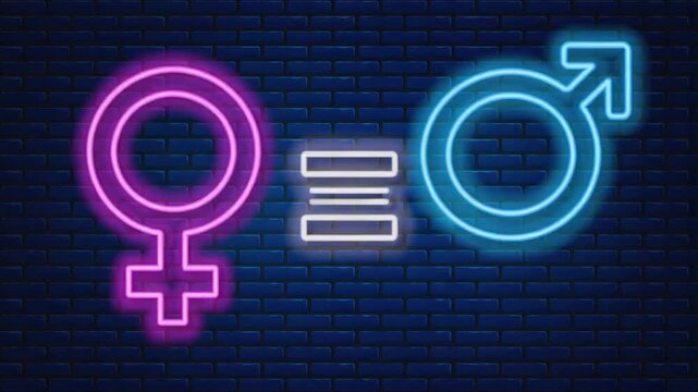 Sign of man equal to woman. Gender equality.