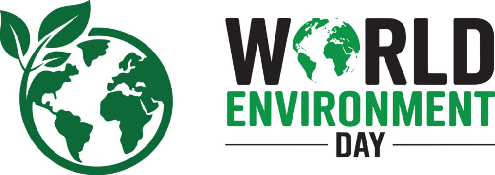 World environment day graphic with earth leaves text save earth eco friendly
