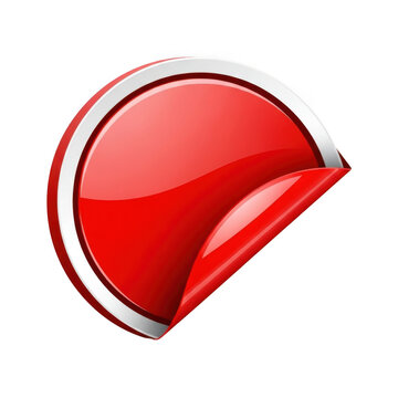 Red play pause music button icon with white outline