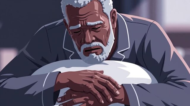 A Sad Man's Solitude: An Animated depiction of grief and emotional pain visualization