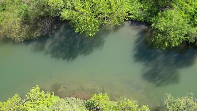 Aerial View of River Landscape at Iskar Panega Eco Trail