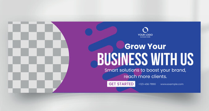 Corporate grow your business agency banner template
