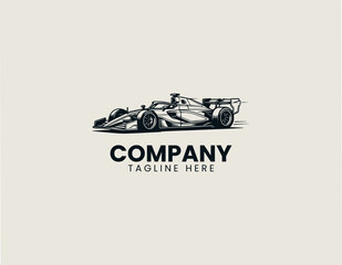 Fototapeta premium Formula racing car outline vector illustration on white background