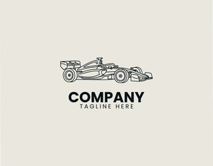 Fototapeta premium Formula racing car outline vector illustration on white background