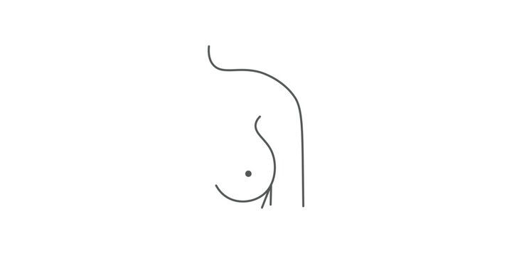 female breast icon. Human organs element icon. Premium quality graphic design icon. Baby Signs, outline symbols collection icon for websites, web design, mobile app on white background