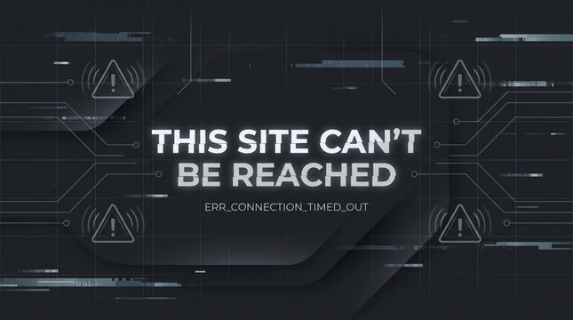 Dark background with This Site Can't Be Reached error message on screen