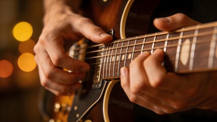 Obraz premium Hands playing electric guitar