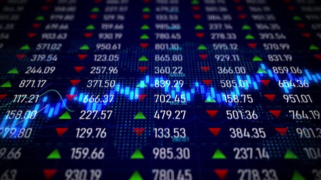 Economic wealth performance concept, stock market investment chart showing price volume index, financial trading data analysis, profit and loss statistics, business growth