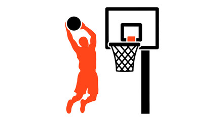 Basketball Player Dunking Silhouette Icon © Fatim