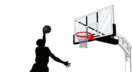 Basketball Player Dunking Silhouette © Fatim