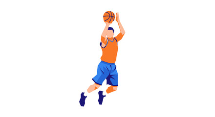 Basketball Player Jumping to Shoot, Dynamic Action Shot © Fatim