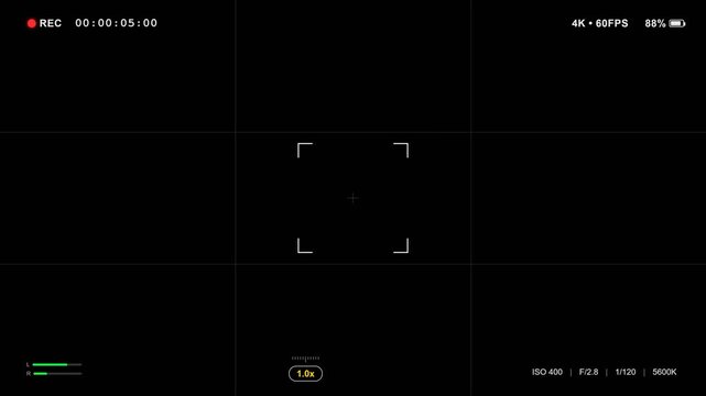 4K Smartphone Camera Viewfinder Overlay - 30s Recording Screen HUD