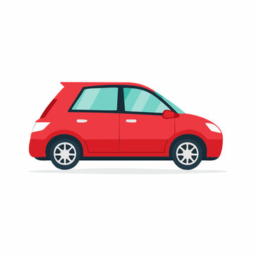 Red Hatchback Car Illustration