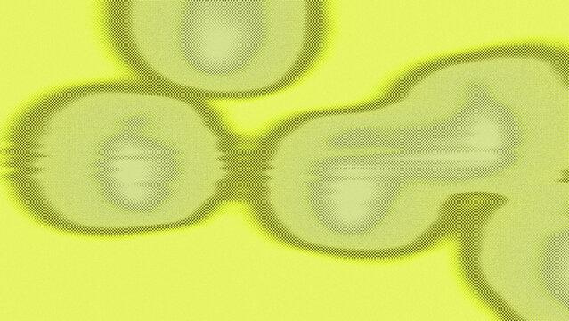 Abstract yellow green fluid grainy gradient background with retro halftone texture effect