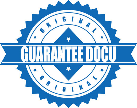 Rubber stamp seal guarantees document authenticity with official logo