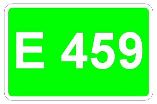Illustration eines Europastra&szlig;enschildes der E 459 in Europa	