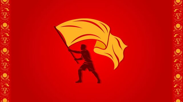 Animated Football Flag Bearer Border Background