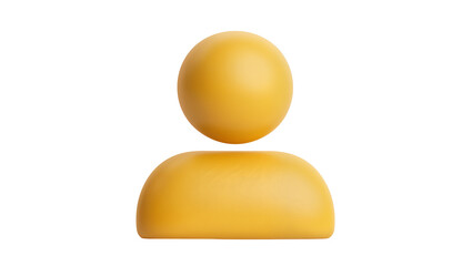 Yellow 3D person icon, isolated on transparent background © Elena