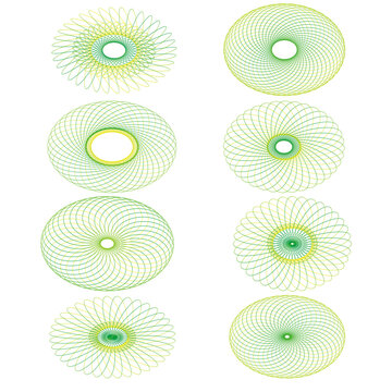 Colorful Guilloche Spiral Ornament Collection