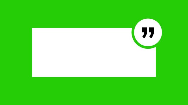Modern Quote Banner Animation with Green Screen Minimal Text Overlay Motion Graphic Clean Testimonial Frame Animation for Presentation Social Media and Broadcast Videos