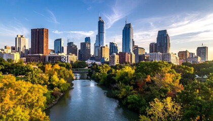 Obraz premium Austin Texas cityscape skyline landscape river.