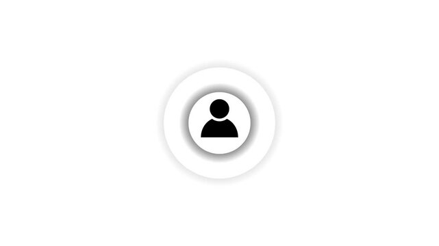 User ID interface with person icon and wave on white background. The concept of online communication and use interface. 4k video animation
