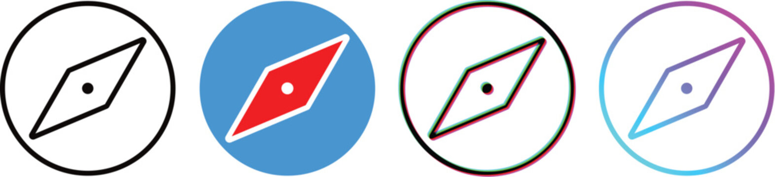 Compass Navigation Icon Set